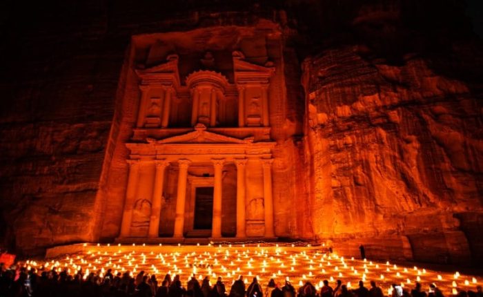 Petra at night
